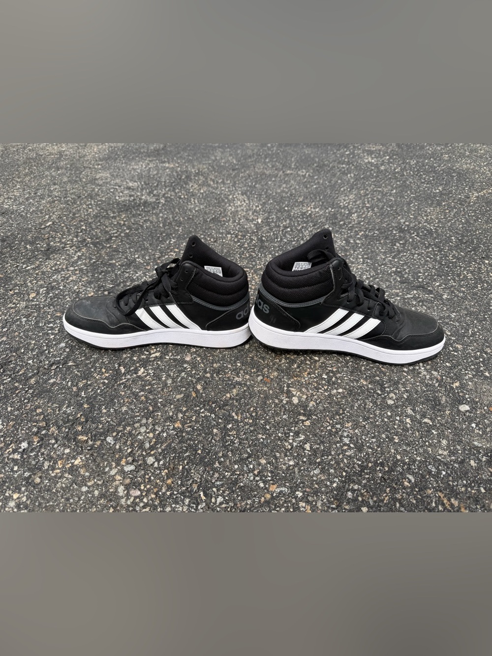 Kids adidas Black and White Mid-Top Sneakers